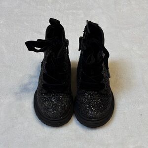 Cat & Jack Black Glitter Kids Boots